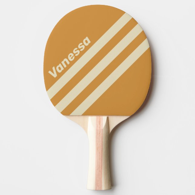 Pala De Ping Pong Retro Golden Horizon Three Angled Stripe with Name (Anverso)