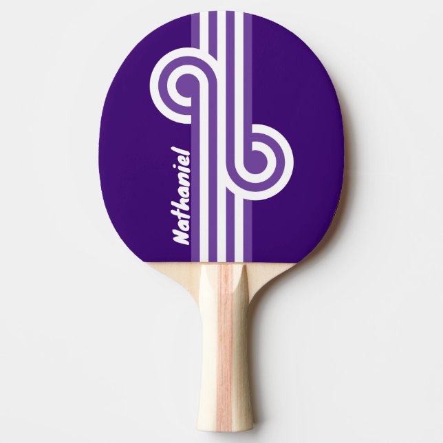 Pala De Ping Pong Retro Grapevine Grove Loop con Nombre (Anverso)