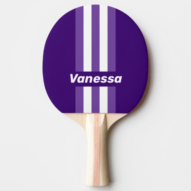 Pala De Ping Pong Retro Grapevine Grove Pin Stripes with Name (Anverso)