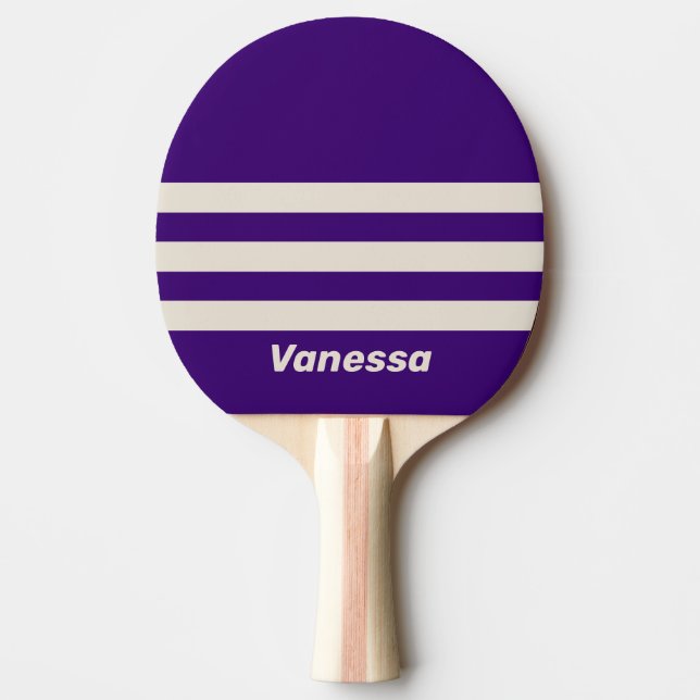 Pala De Ping Pong Retro Grapevine Three Across Striping with Name (Anverso)