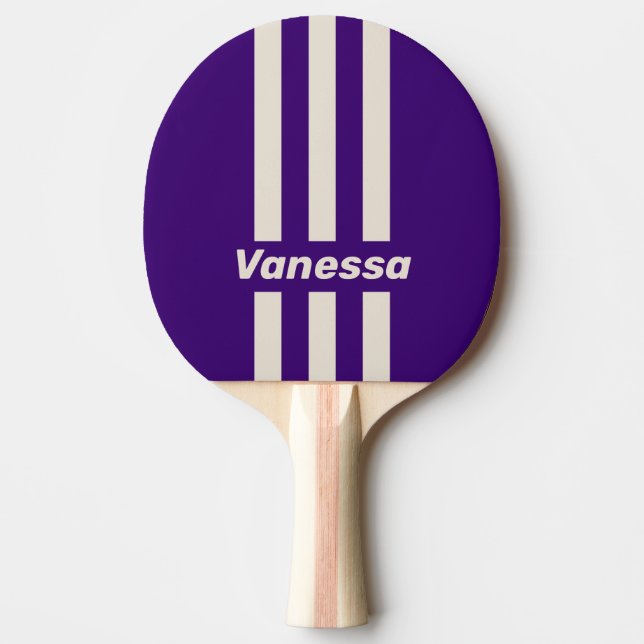 Pala De Ping Pong Retro Grapevine Tres Rayas con Nombre (Anverso)