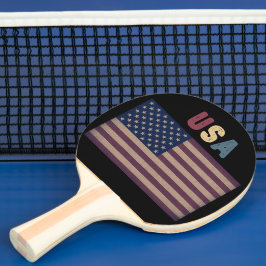 Pala De Ping Pong Retro Grunge USA American Flag Patriotic