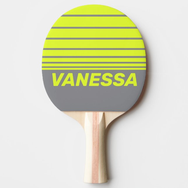 Pala De Ping Pong Retro HI VIS Three Horizon Striping with Name (Anverso)