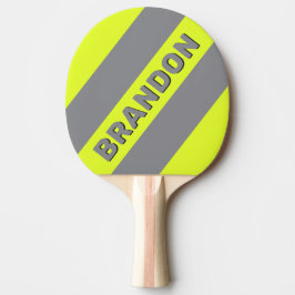 Pala De Ping Pong Retro HI VIS Tres Franjas Negras con Nombre