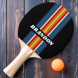 Pala De Ping Pong Retro Hielo Franja de Ralley Arcoiris con Nombre