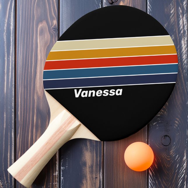 Pala De Ping Pong Retro Hielo Rayado Arcoíris con Nombre (Subido por el creador)