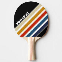 Pala De Ping Pong Retro Ice Rainbow Angled Striping with Name