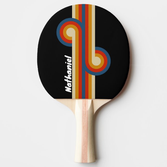Pala De Ping Pong Retro Ice Rainbow Loop con Nombre (Anverso)