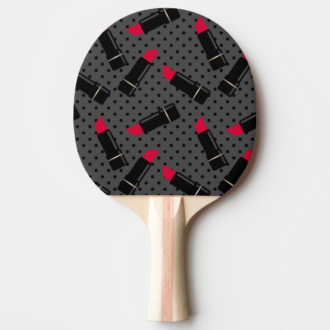 Pala De Ping Pong Retro, lápiz labial rojo (Anverso)