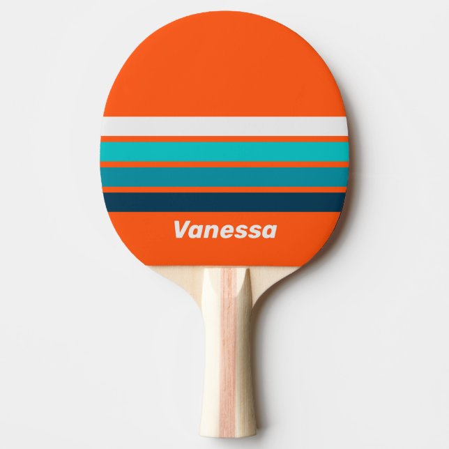Pala De Ping Pong Retro Lifeguard Across Striping with Name (Anverso)