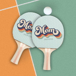 Pala De Ping Pong Retro Mamá Nombre Personalizado Día de la Madre