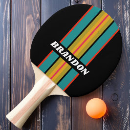 Pala De Ping Pong Retro Midnight Rainbow Rally Strike con nombre