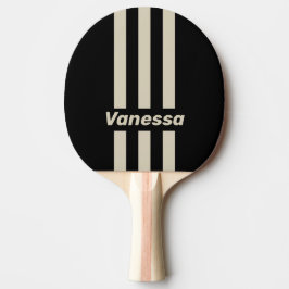 Pala De Ping Pong Retro Midnight Three Pin Stripes with Name