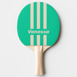Pala De Ping Pong Retro Mint Tres Franjas con Nombre