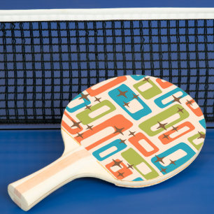 Pala De Ping Pong Retro Moderno Abstracto de Mitad de Siglo