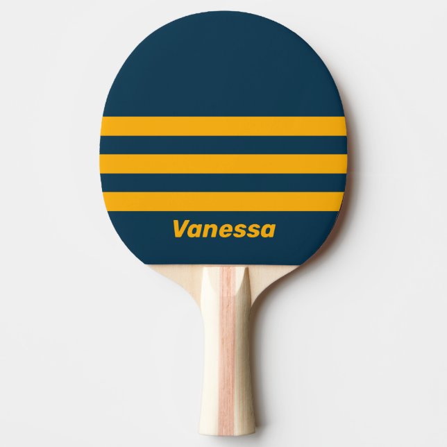 Pala De Ping Pong Retro Moonlit Tide Three Across Striping with Name (Anverso)