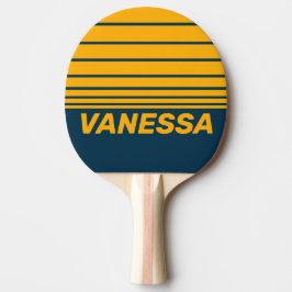 Pala De Ping Pong Retro Moonlit Tide Three Horizon Stripe with Name