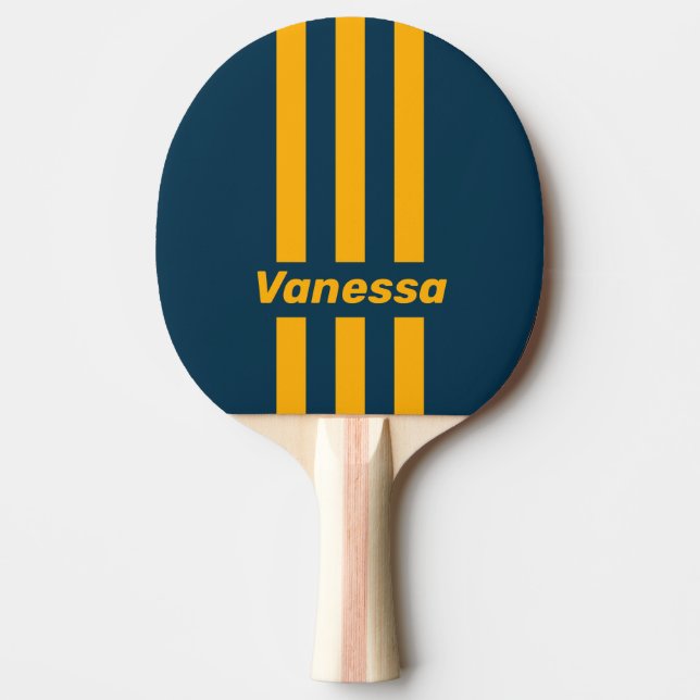 Pala De Ping Pong Retro Moonlit Tide Three Pin Stripes with Name (Anverso)