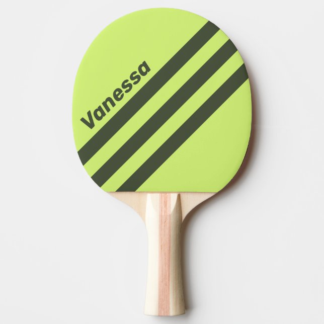 Pala De Ping Pong Retro Moss Fade Three Angled Striping with Name (Anverso)