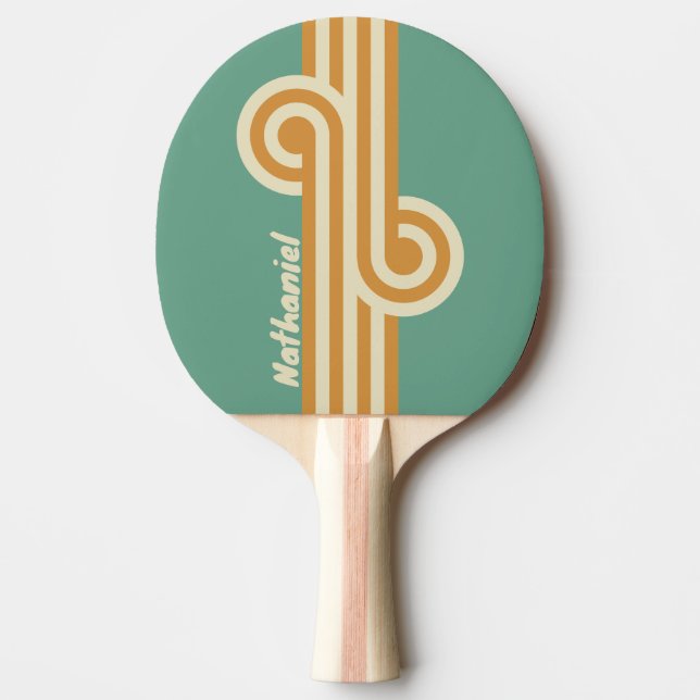 Pala De Ping Pong Retro Moss Loop con Nombre (Anverso)