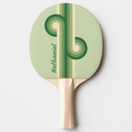 Pala De Ping Pong Retro Moss Rainbow  Loop con Nombre