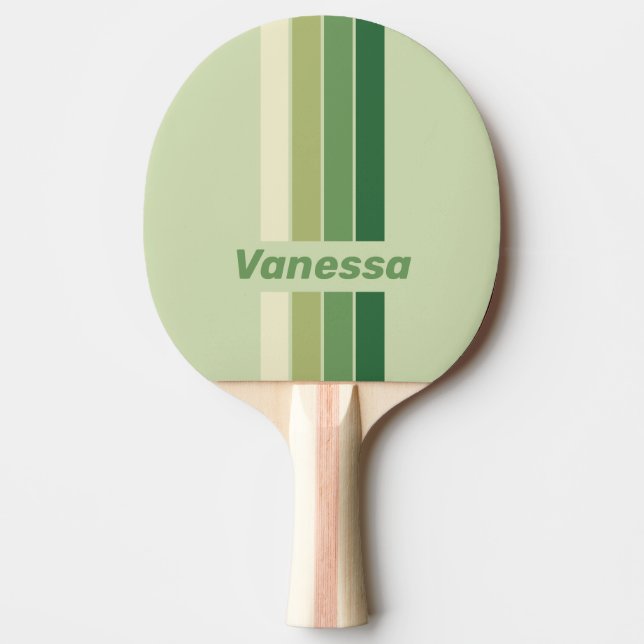 Pala De Ping Pong Retro Moss Rainbow Pin Striping with Name (Anverso)