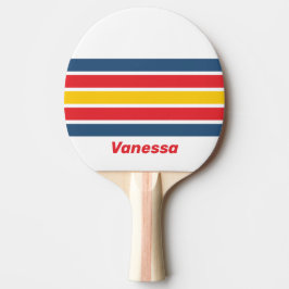 Pala De Ping Pong Retro Mountain Across Striping with Name