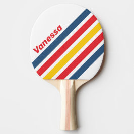 Pala De Ping Pong Retro Mountain Angled Striping with Name
