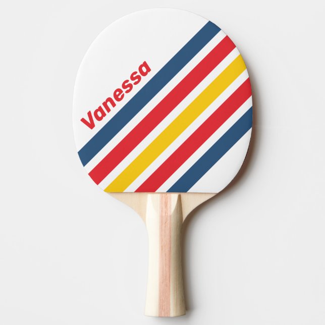 Pala De Ping Pong Retro Mountain Angled Striping with Name (Anverso)