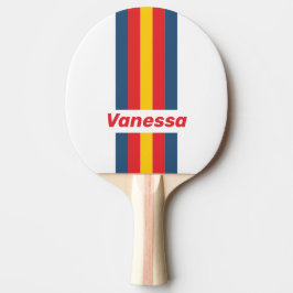Pala De Ping Pong Retro Mountain Pin Stripes with Name