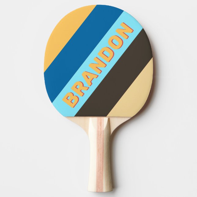 Pala De Ping Pong Retro Murmur Negrita Rayada con Nombre (Anverso)