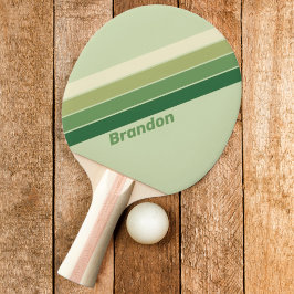 Pala De Ping Pong Retro Musgo Arcoíris con Nombre