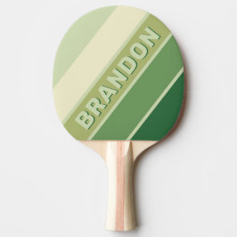 Pala De Ping Pong Retro Musgo Arcoíris Negrita con Nombre
