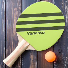 Pala De Ping Pong Retro Musgo Desvanecido Tres Rayas con Nombre