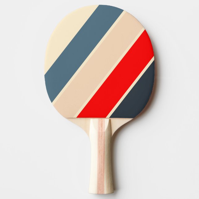 Pala De Ping Pong Retro Náutico Arcoíris Negrita Rayado (Anverso)
