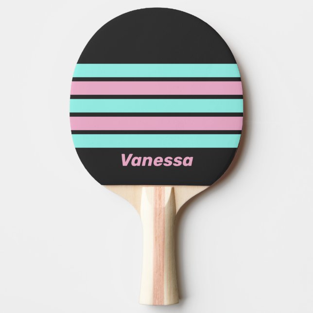 Pala De Ping Pong Retro Night Prism Across Striping with Name (Anverso)