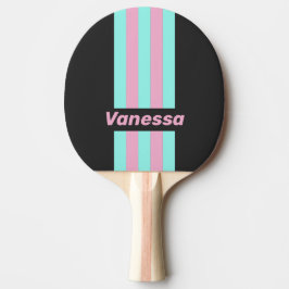 Pala De Ping Pong Retro Night Prism Pin Stripes with Name