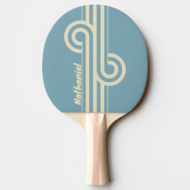 Pala De Ping Pong Retro Ocean Dual Stripe Loop con nombre