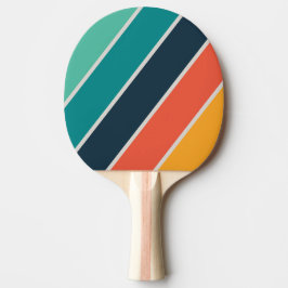 Pala De Ping Pong Retro Océano Arcoíris Negrita Rayado