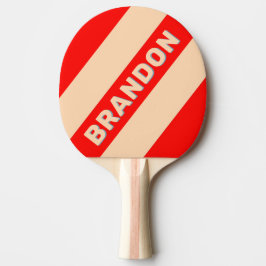 Pala De Ping Pong Retro Océano Horizonte Rayas Audaces con Nombre