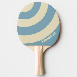 Pala De Ping Pong Retro Océano Tres Círculos de Raya con Nombre