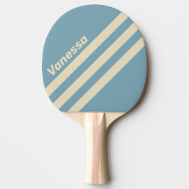 Pala De Ping Pong Retro Océano Tres Franjas Anguladas con Nombre