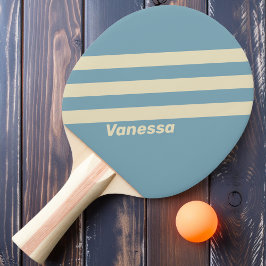 Pala De Ping Pong Retro Océano Tres Franjas con Nombre