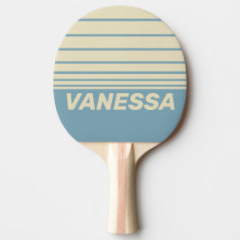 Pala De Ping Pong Retro Océano Tres Franjas en el Horizonte con Nomb