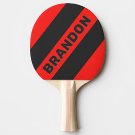 Pala De Ping Pong Retro Oscuro Tres Bandas Negrita con Nombre