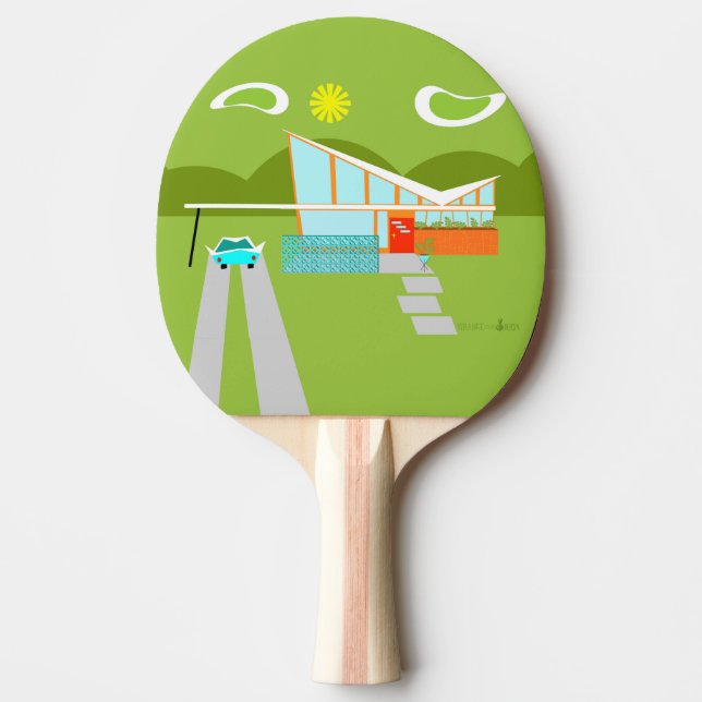 Pala De Ping Pong Retro Palm Springs House Ping Pong Paddle (Anverso)