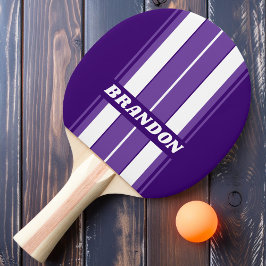 Pala De Ping Pong Retro Parra Viñedo Tablón Franjas con Nombre
