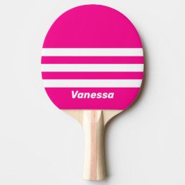 Pala De Ping Pong Retro Pink Lollipop Three Across Stripe with Name