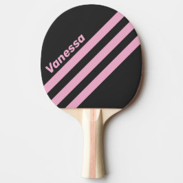 Pala De Ping Pong Retro Pink Night Three Angled Striping with Name