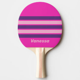 Pala De Ping Pong Retro Pink Sky Across Striping with Name